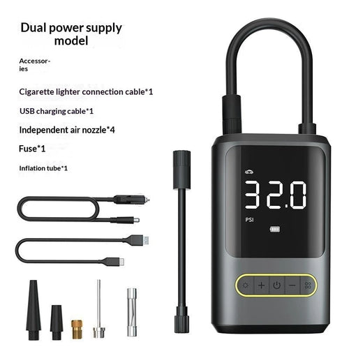 Mini Cordless Handheld Tire Inflator With Digital Display, Portable Rechargeable Air Pump For Car & Bicycle